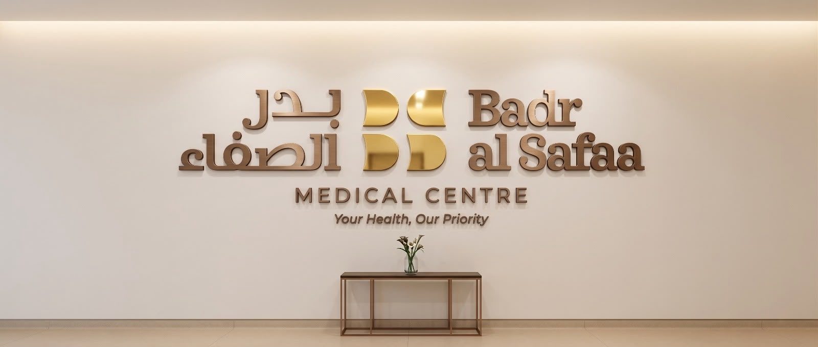 Badr Al Safaa Medical Centre logo wall